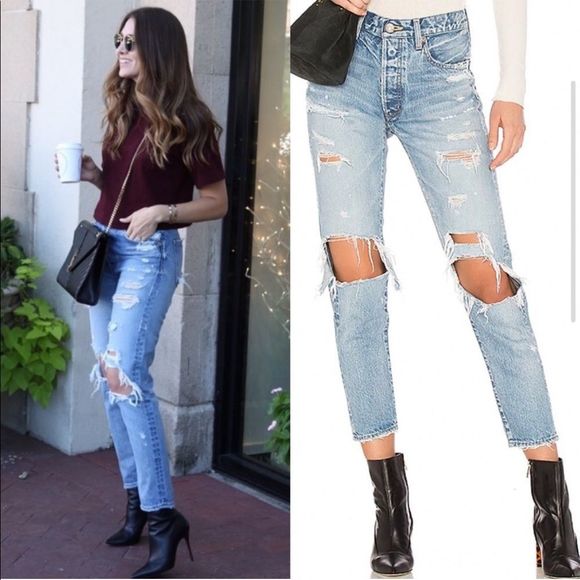 Moussy Denim - Moussy Hayden Tapered Distressed Jeans Size 26